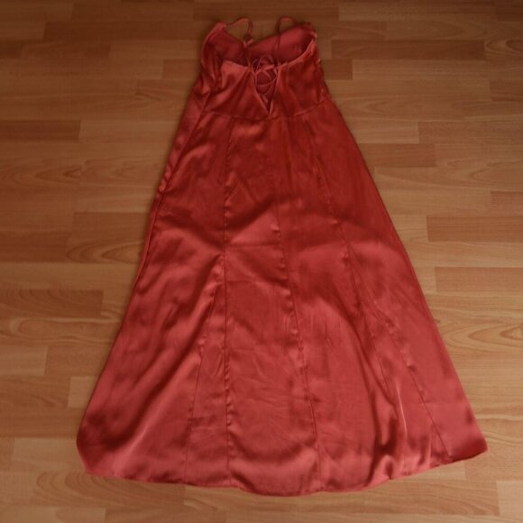 H&M Coral Satin Slip Dress – Maxi Length - Picture 4 of 4